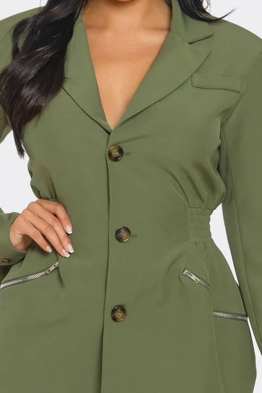 Tailored Utility Blazer Mini Dress
