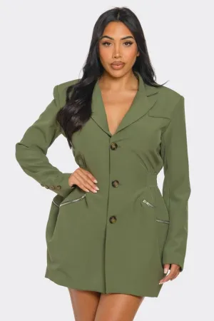 Tailored Utility Blazer Mini Dress