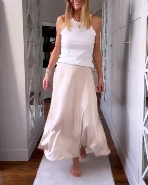 TastyHottie - Elegant solid color skirt