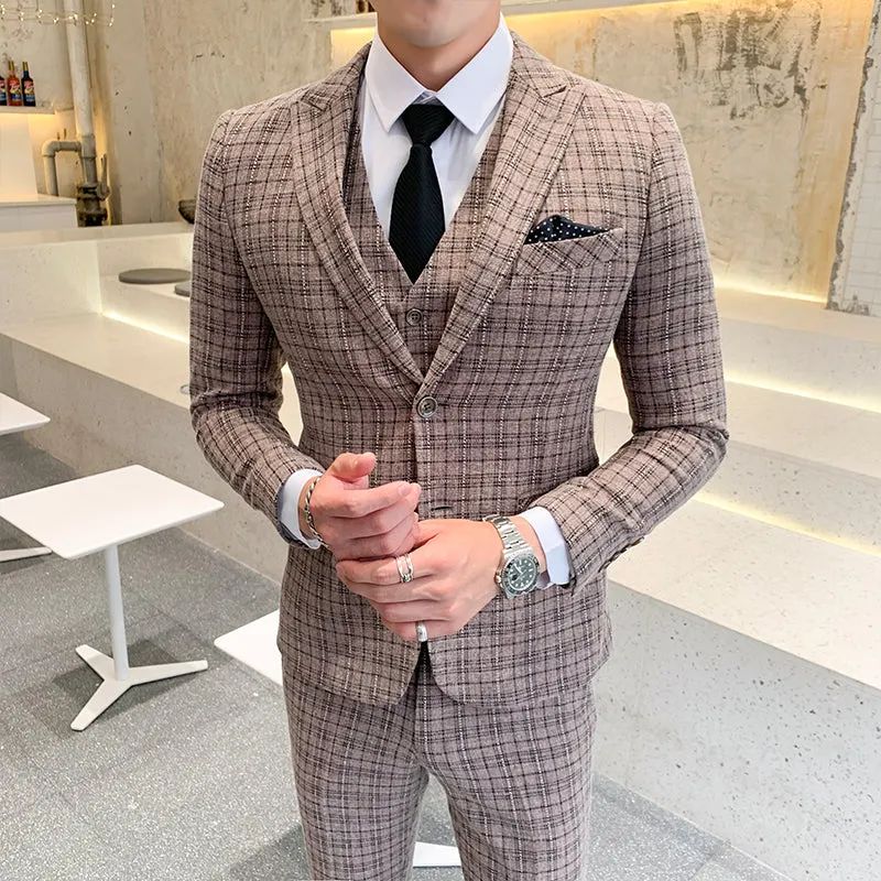 West Louis British Style Business Three Piece Set Suit