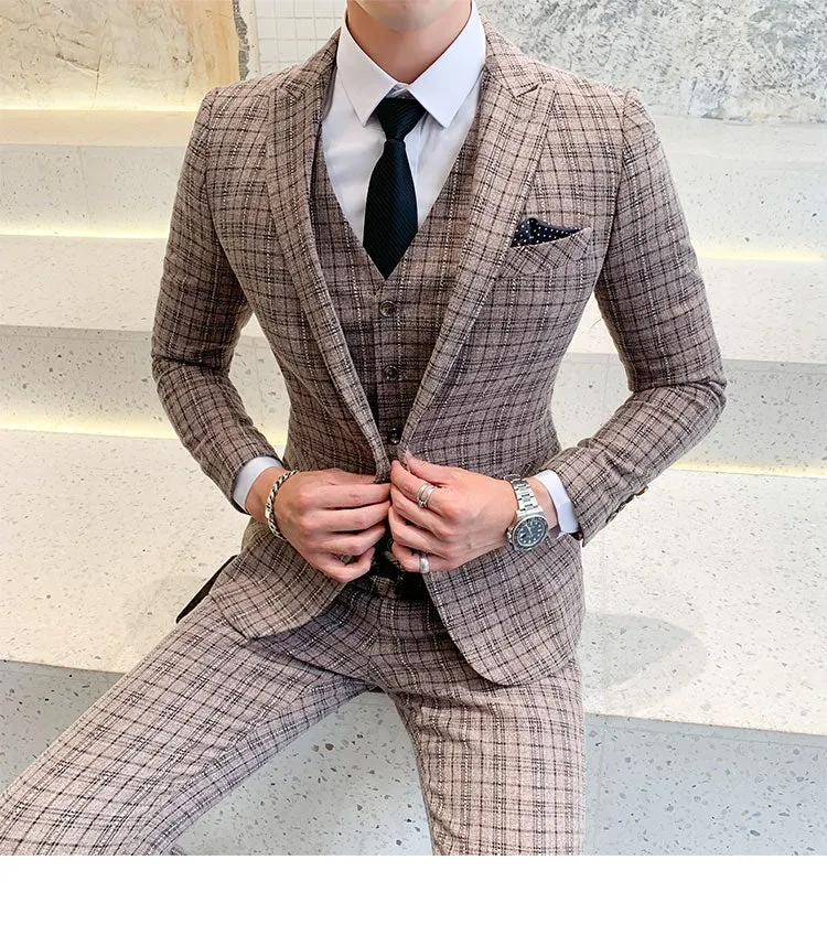 West Louis British Style Business Three Piece Set Suit