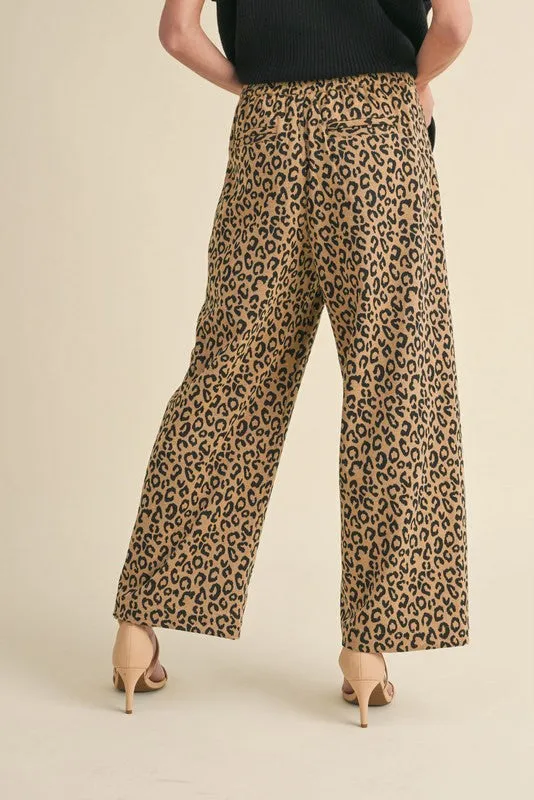 Wide Leg Leopard Pants
