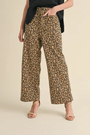Wide Leg Leopard Pants